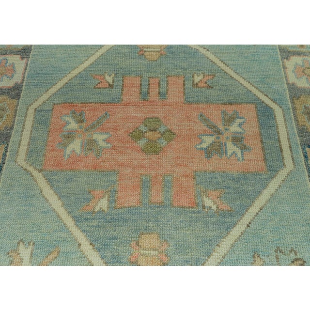 Turkish Turkish Oushak Rug 3'9" x 24'1" #20129 For Sale - Image 3 of 8