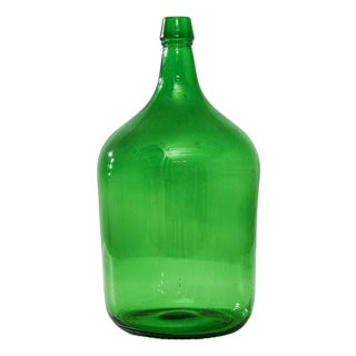 1900s French Green Wine Balloon Glass For Sale