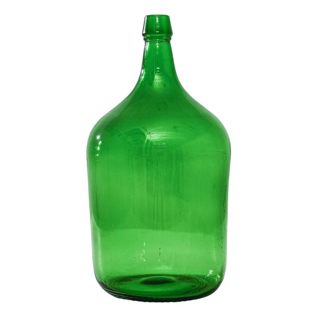 1900s French Green Wine Balloon Glass For Sale