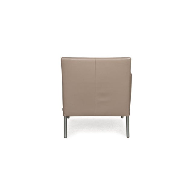 Jason Leather Armchair in Brown-Gray from Walter Knoll / Wilhelm Knoll For Sale - Image 10 of 12