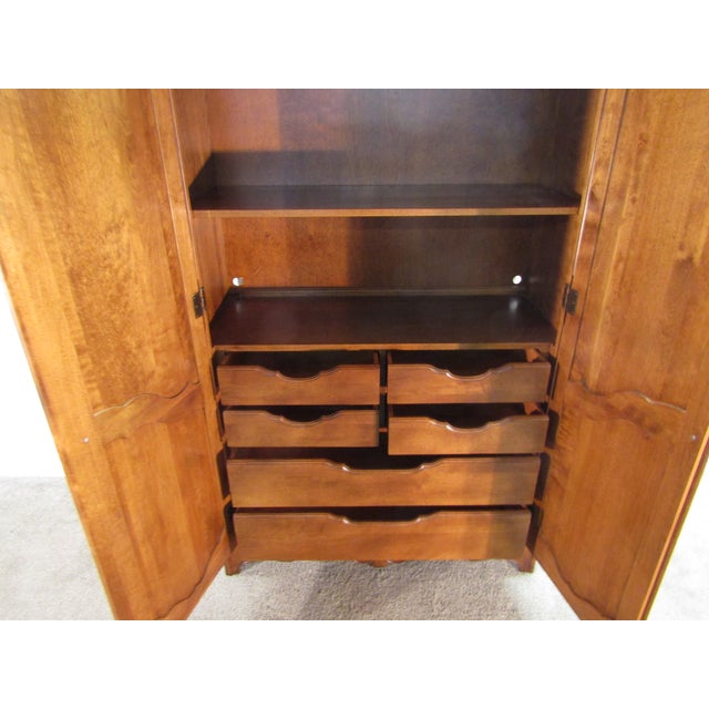 Brown Ethan Allen Country French Solid Maple Linen Cabinet For Sale - Image 8 of 12
