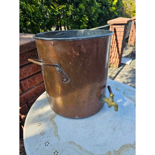Metal Art Deco Copper Cauldron with Tap, 1920s For Sale - Image 7 of 8