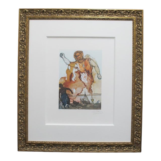 Salvador Dali Limited Edition Signed Color Engraving Giant of Aladdin For Sale