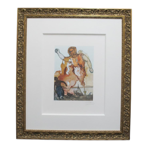 Salvador Dali Limited Edition Signed Color Engraving Giant of Aladdin
