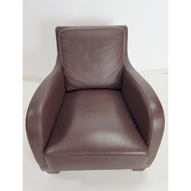 Italian Modern Brown Leather Armchair from Musa Design, 2000s For Sale - Image 11 of 14
