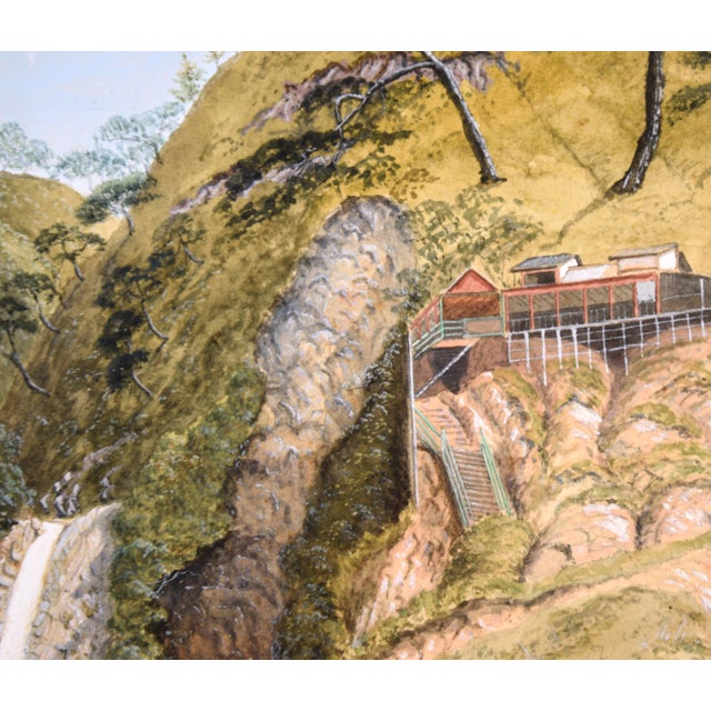 Waterfalls and Mountain Homes - Japanese Landscape 1878 For Sale In Monterey, CA - Image 6 of 10