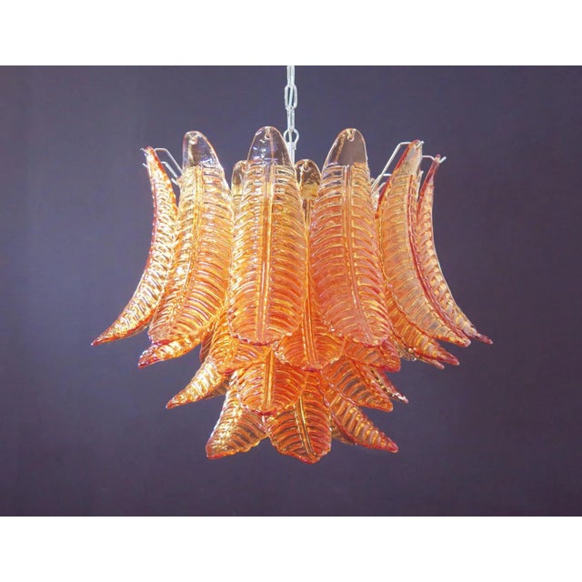 Amber Italian Murano Six-Tier Amber Felci Glass Chandelier – 36 Glasses For Sale - Image 8 of 8