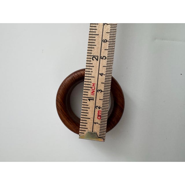 1970s Vintage Mid-Century Modern Sculptural Solid Wood Napkin Rings - Set of 12 For Sale - Image 5 of 8