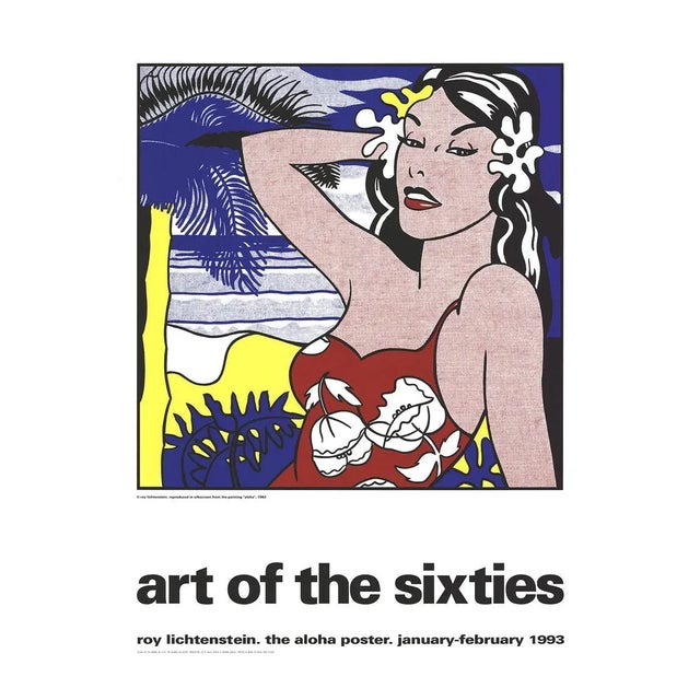 Pop Art 1993 Roy Lichtenstein 'Aloha, from Art of the Sixties' Pop Art Multicolor,Red,Yellow,White,Blue Israel Serigraph For Sale - Image 3 of 3