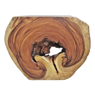 Organic Modern Monkey Pod Side Table For Sale