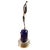 1980s 1980s Art Deco Style Chrome & Cobalt Nude Figural Lamp W/ Light-Up Cobalt Glass Base For Sale - Image 5 of 10