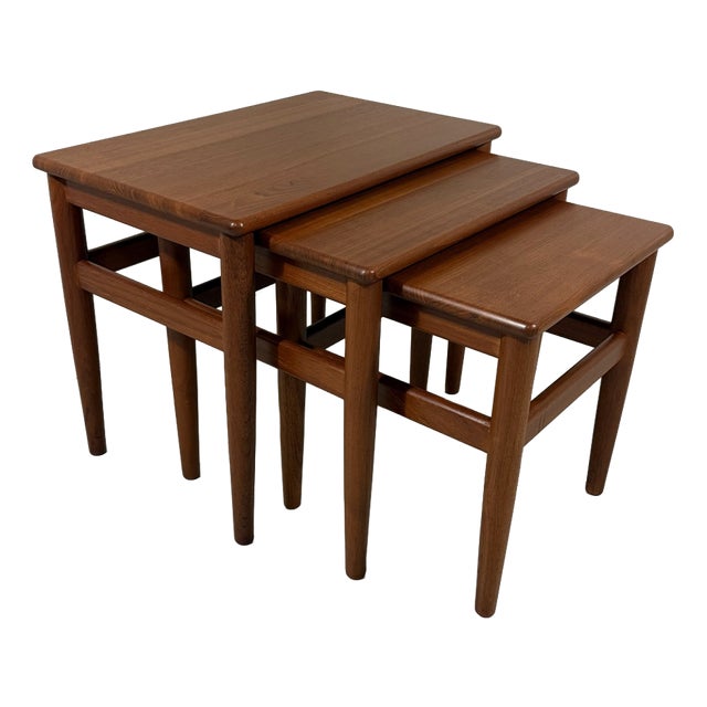 Teak Nesting Tables, Denmark, 1960s, Set of 3 For Sale