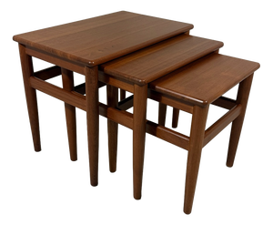 Teak Nesting Tables, Denmark, 1960s, Set of 3
