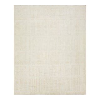 Modern Organic Kilim Flatweave Wool Rug in Ivory For Sale