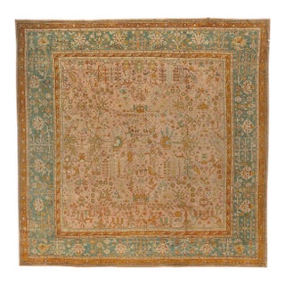 Zabihi Collection Oversize Square Turkish Oushak Rug For Sale