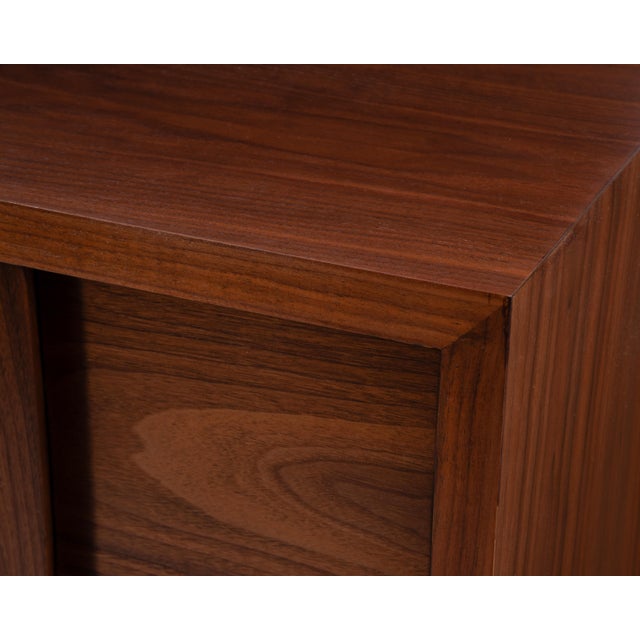 1950s Widdicomb Mid Century Walnut Five Drawer Tall Chest Restored For Sale - Image 15 of 17