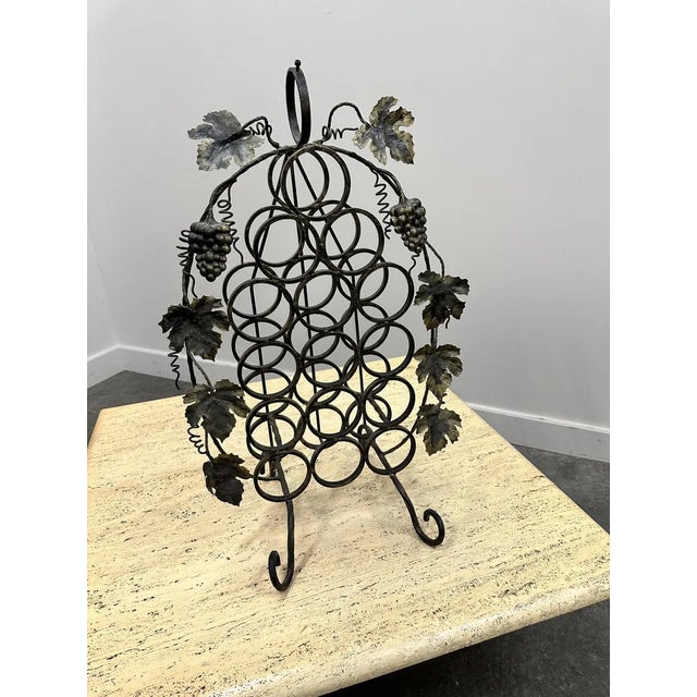 Vintage Wine Rack in Forged Iron, 1960s For Sale - Image 10 of 12