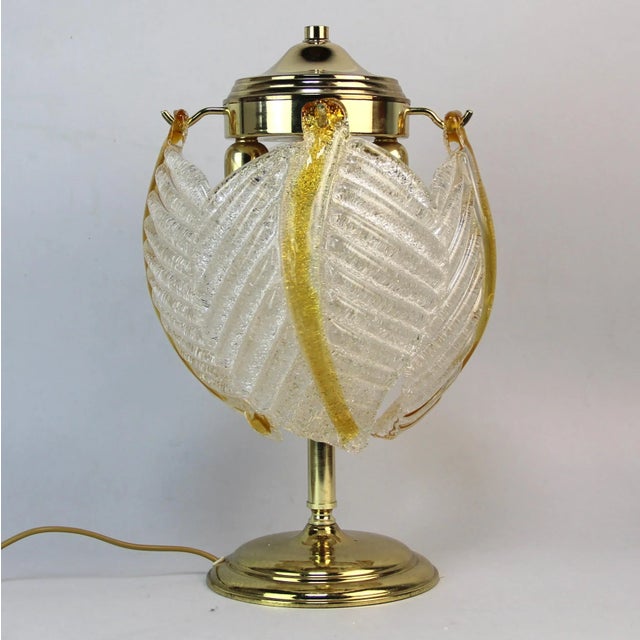 Gold Murano Crystal Table Lamp For Sale - Image 8 of 8