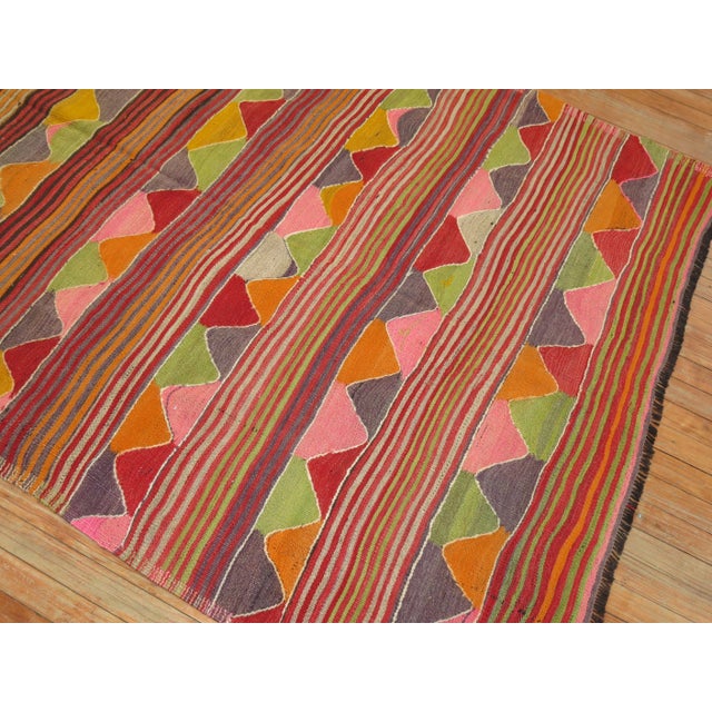 Boho Colorful 20th Century Turkish Kilim For Sale - Image 16 of 18