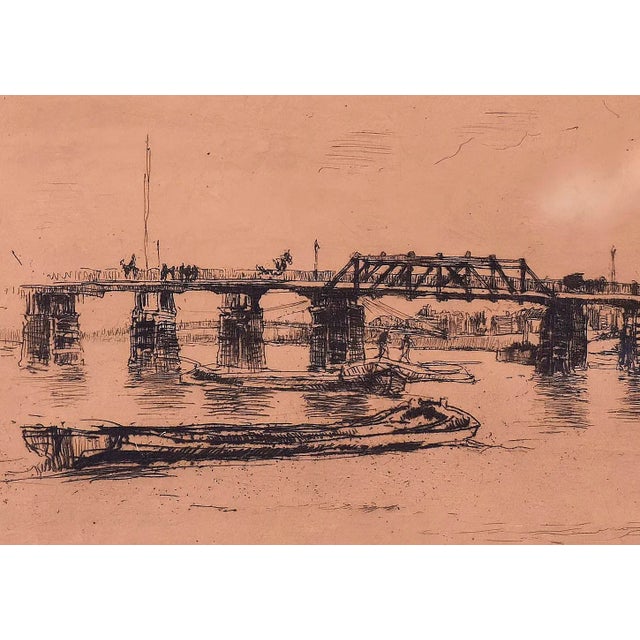 Late 19th Century James Abbott McNeill Whistler (1834 - 1903, British) "Fulham (Chelsea Church)" For Sale - Image 5 of 7