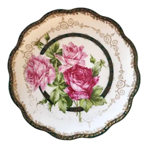 Vintage Carlsbad Austria Pink Roses Decorative Plate