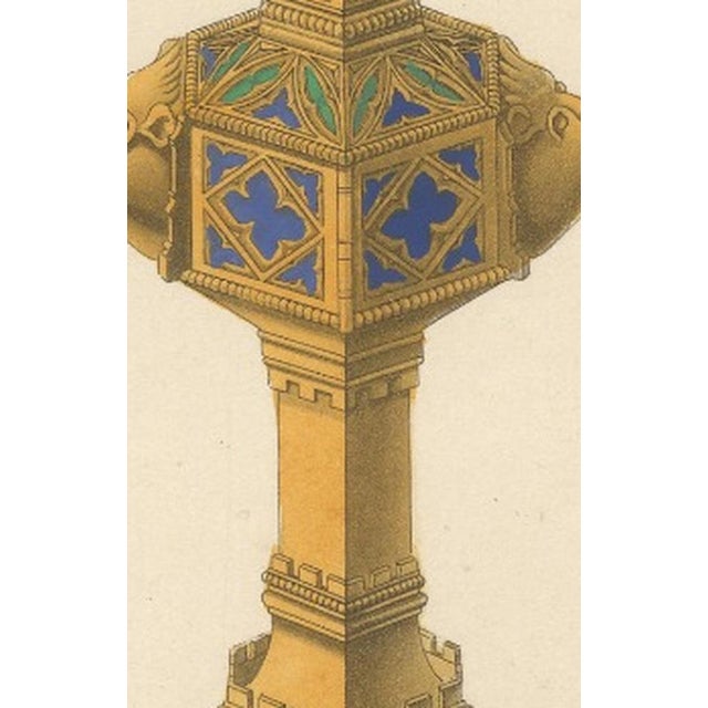 Blue Medieval Reliquary Gothic Church Treasure, 1850, Print on Paper For Sale - Image 8 of 13
