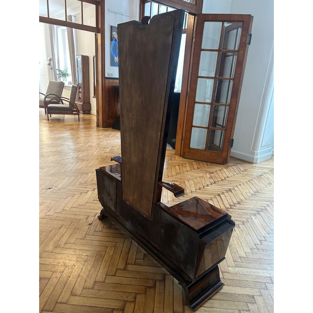 Art Deco Floor Vanity with Drawers and Tall Mirror, 1930s For Sale - Image 13 of 16