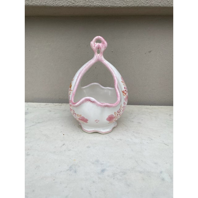 French Faience Quimper Basket Circa 1950.