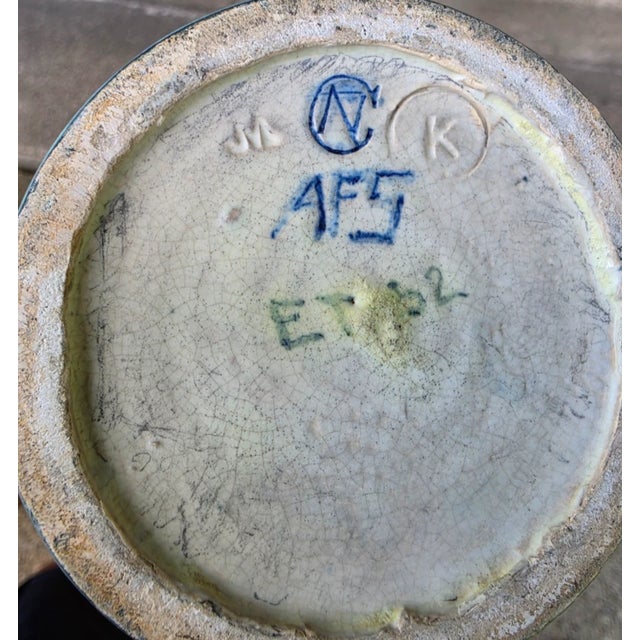 Antique 1911 Newcomb College Arts & Crafts Pottery Vase - Jonquil Motif by Afs & Jm For Sale - Image 12 of 13