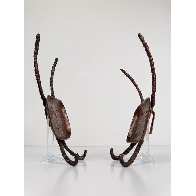 Metal Mid-Century Modern Primitive Sculptural Wall Coat Hooks from Bragalini, 1950s, Set of 2 For Sale - Image 7 of 18