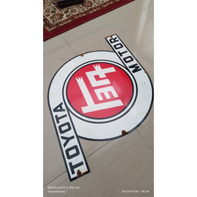 Vintage Toyota Motor Sign Advertising 2026 Reproduction 1.3mm Steel Teq Japanese Logo For Sale - Image 9 of 10