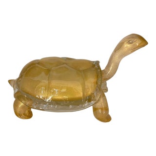 Murano Glass Golden Turtle For Sale