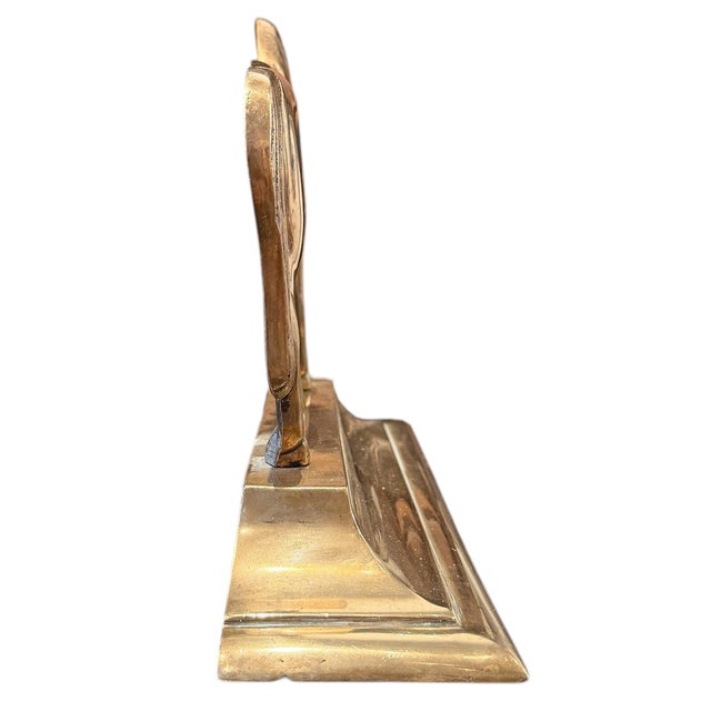 Early 19th Century Pair of Early 19th Century English Georgian Brass Horse Doorstops For Sale - Image 5 of 13