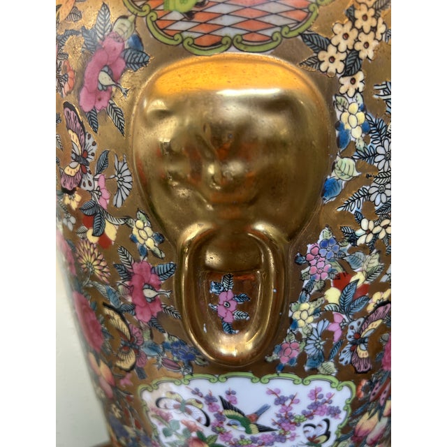 Antique 19th Century Chinese Rose Medallion Vase Lamp For Sale In New York - Image 6 of 12