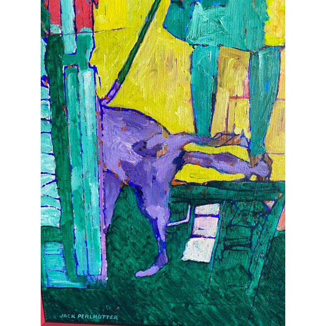 1980s Abstract Figurative Original Oil Painting by Jack Perlmutter ...