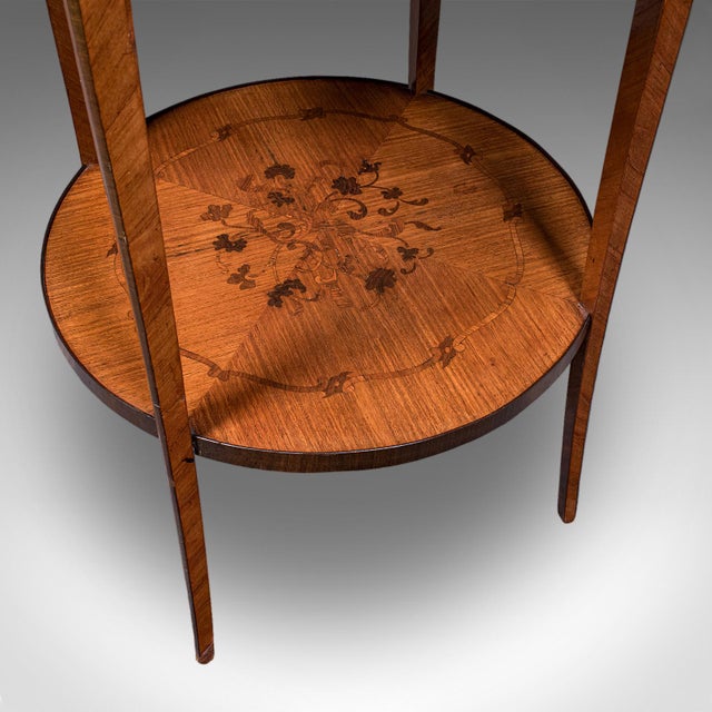 Antique Two Tier Occasional Table, French, Kingwood, Lamp, Jardiniere, Edwardian For Sale - Image 9 of 10