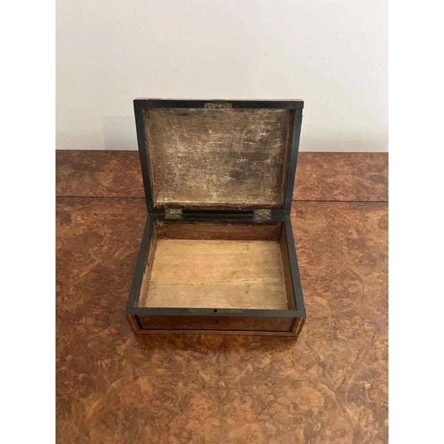 Victorian Walnut Marquetry Inlaid Box, 1850s For Sale - Image 9 of 10