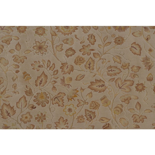 Cream Rug & Kilim’s Tudor Style Rug in Cream With Beige-Brown Floral Patterns For Sale - Image 8 of 10