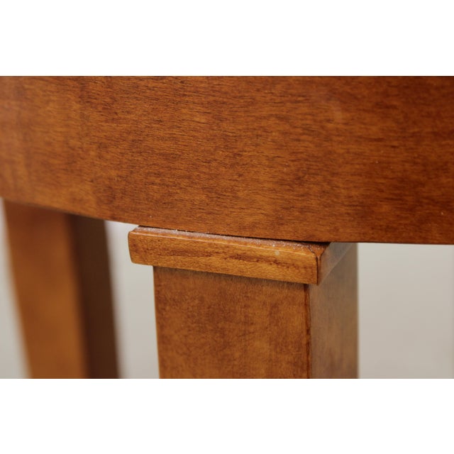Wood Hickory White Round Maple Neoclassical End Table For Sale - Image 7 of 12