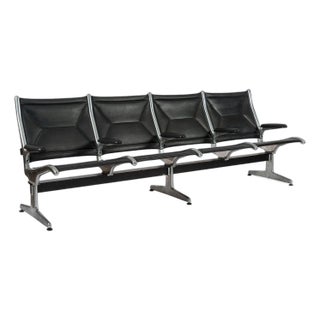 1990s Mid Century Eames for Herman Miller Black Tandem Sling Seating For Sale