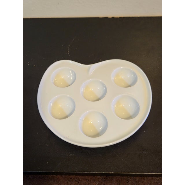 White Porcelain Escargot Baking Dish France For Sale In San Francisco - Image 6 of 13