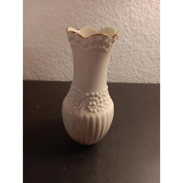 1980s 1980s Lenox Usa Fine Porcelain Beaded Ornate Bud Vase For Sale - Image 5 of 5