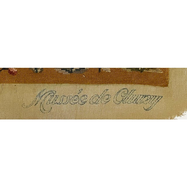 Textile 1900 Needlepoint Sampler Pillow Front or Seat Cover For Sale - Image 7 of 9