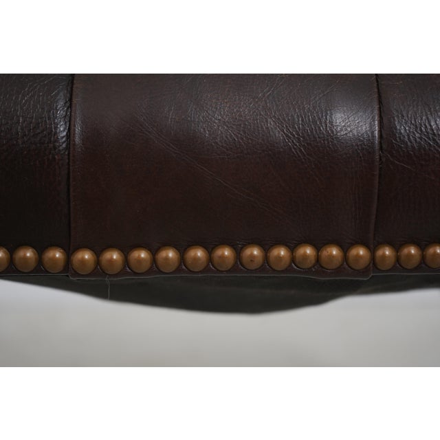 Stickley Tufted Leather Leopold Chair & Ottoman For Sale - Image 17 of 18