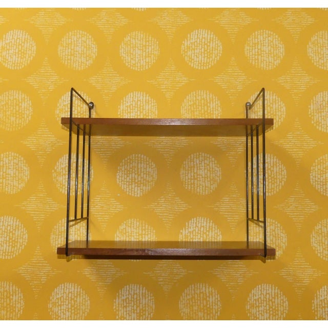 Small Hanging String Shelf in Walnut, 1960s For Sale - Image 4 of 11