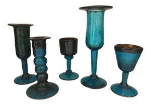 Vintage Cobalt Blue Collectible Glassware - 5 Pieces