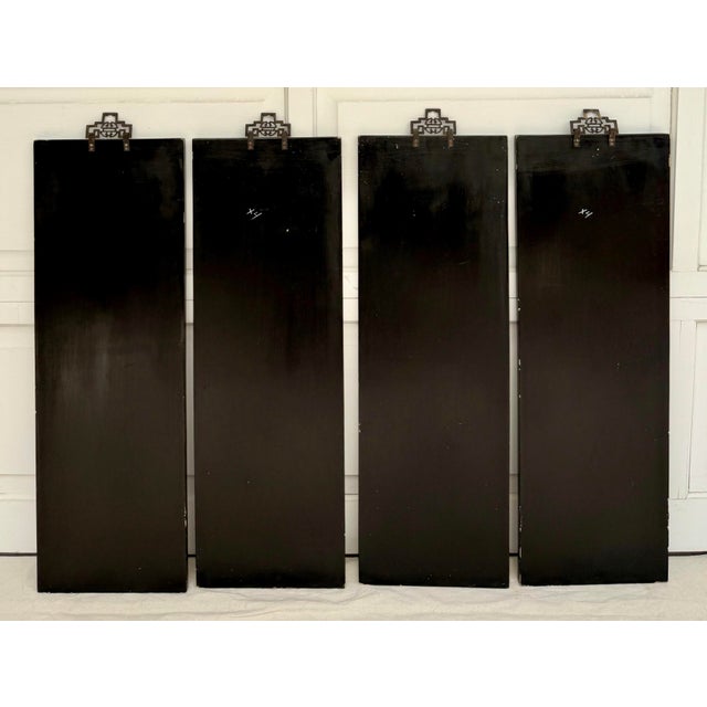 Mid-20th Century Chinese Coromandel Lacquer Wall Panels, Set of 4 For Sale - Image 12 of 12