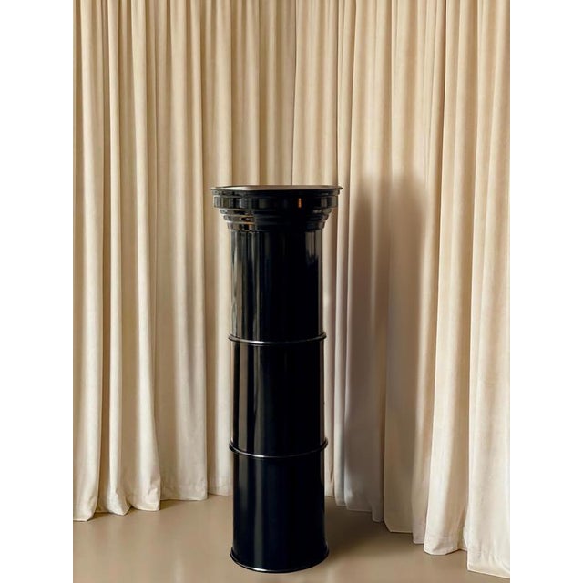 Not Yet Made - Made To Order RL 11 Cylindrical Pedestal in Polished Aluminum by Caspal For Sale - Image 5 of 7