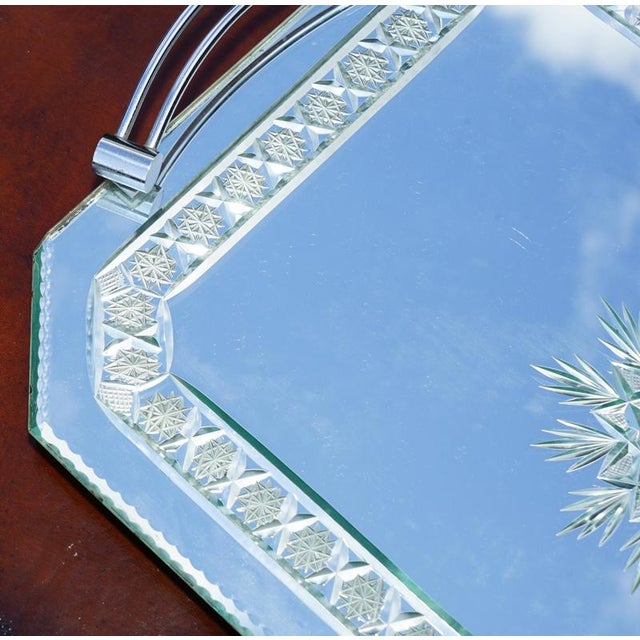 Italian Venetian Etched Glass Tray from Asprey & Co For Sale - Image 4 of 15