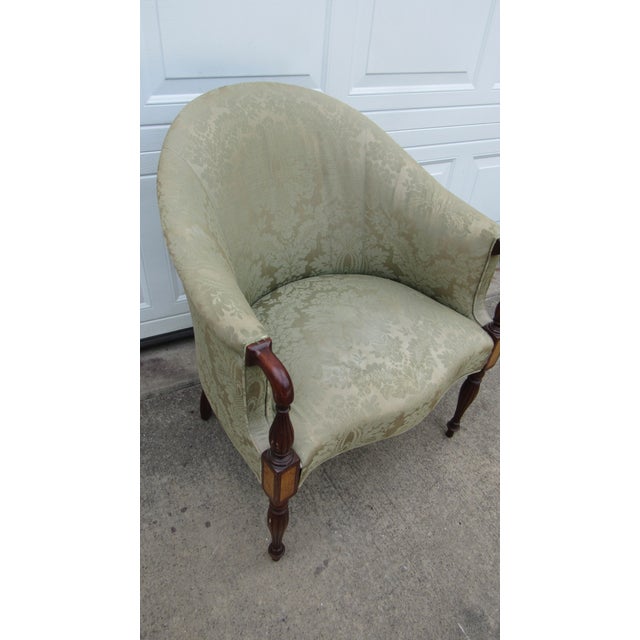 Hickory Chair Furniture Company 1980s Hickory Chair Designer Club Mahogany Chair For Sale - Image 4 of 9
